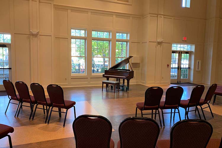 Recital setup inside of Cooper House in Huntsville, Alabama